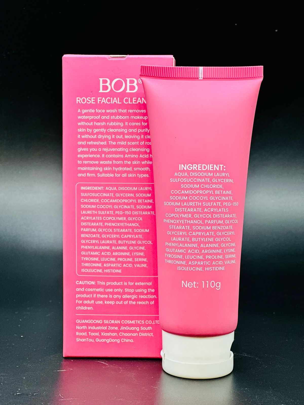 BOB Rose Facial Cleanser – Gentle, Non-Irritating Formula for All Skin Types (100g)
