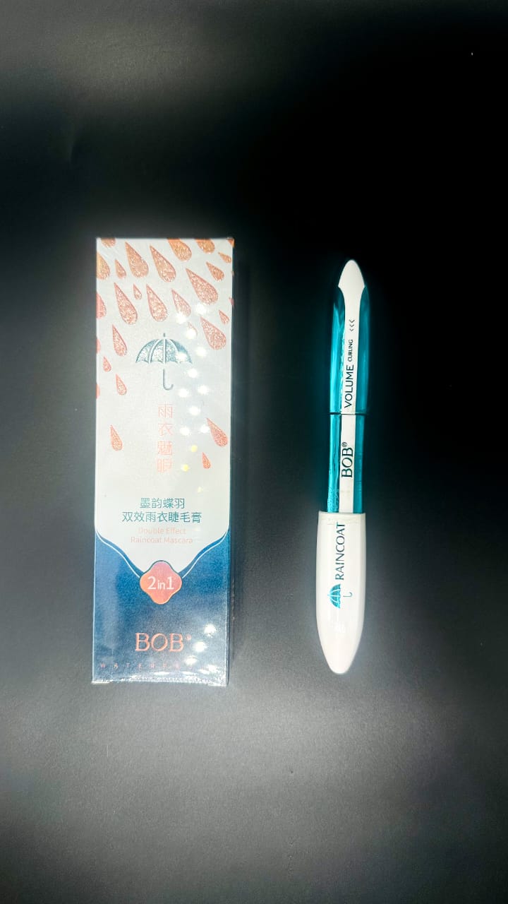 BOB 2-in-1 Raincoat Waterproof Volume Mascara – Smudge-Proof, Long-Lasting