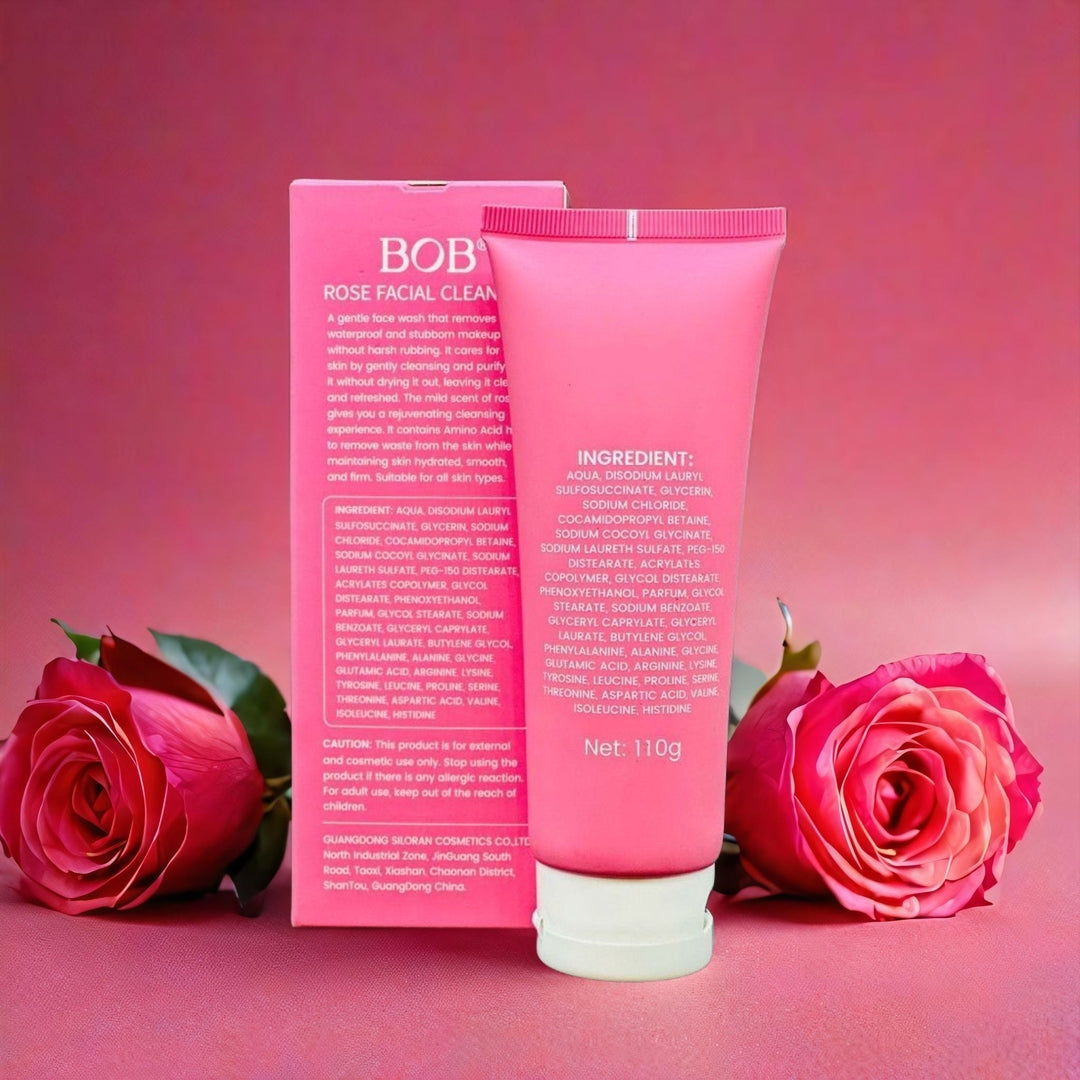 BOB Rose Facial Cleanser – Gentle, Non-Irritating Formula for All Skin Types (100g)
