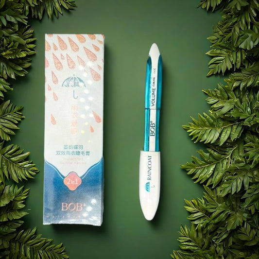 BOB 2-in-1 Raincoat Waterproof Volume Mascara – Smudge-Proof, Long-Lasting