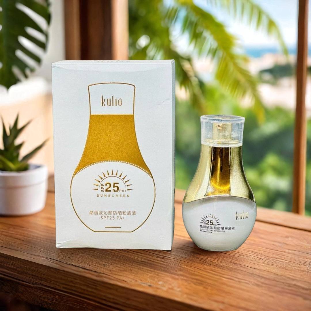 Kulio Moisturizing Sunscreen Foundation – SPF25 PA+ Lightweight Coverage with Sun Protection (35g)