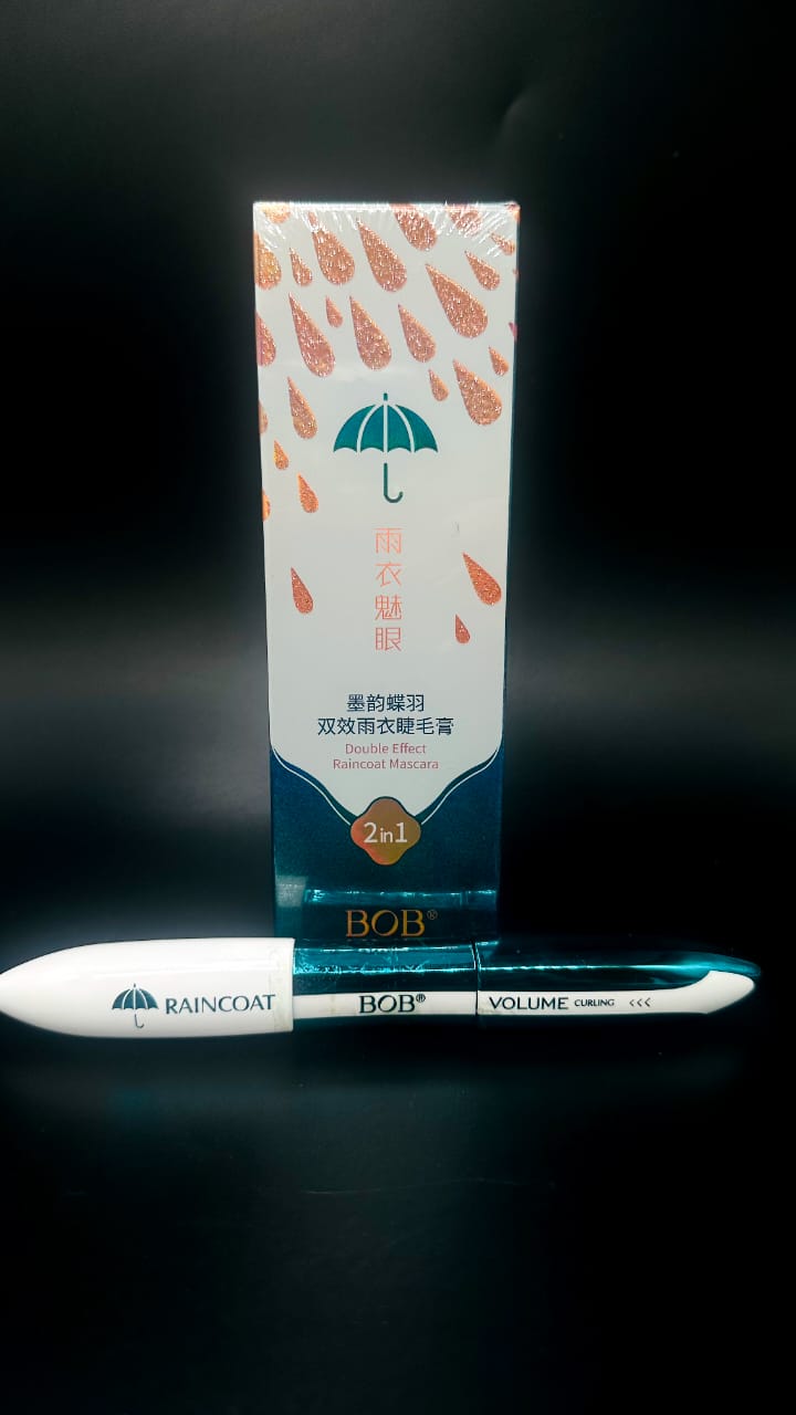 BOB 2-in-1 Raincoat Waterproof Volume Mascara – Smudge-Proof, Long-Lasting