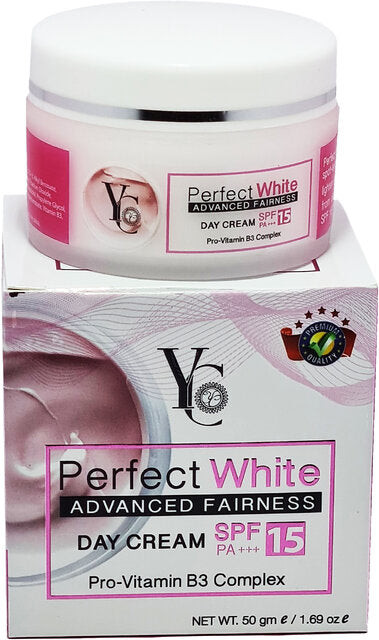Perfect White Fairness Day Cream with SPF 15 – Brightening & Sun Protection (50g)