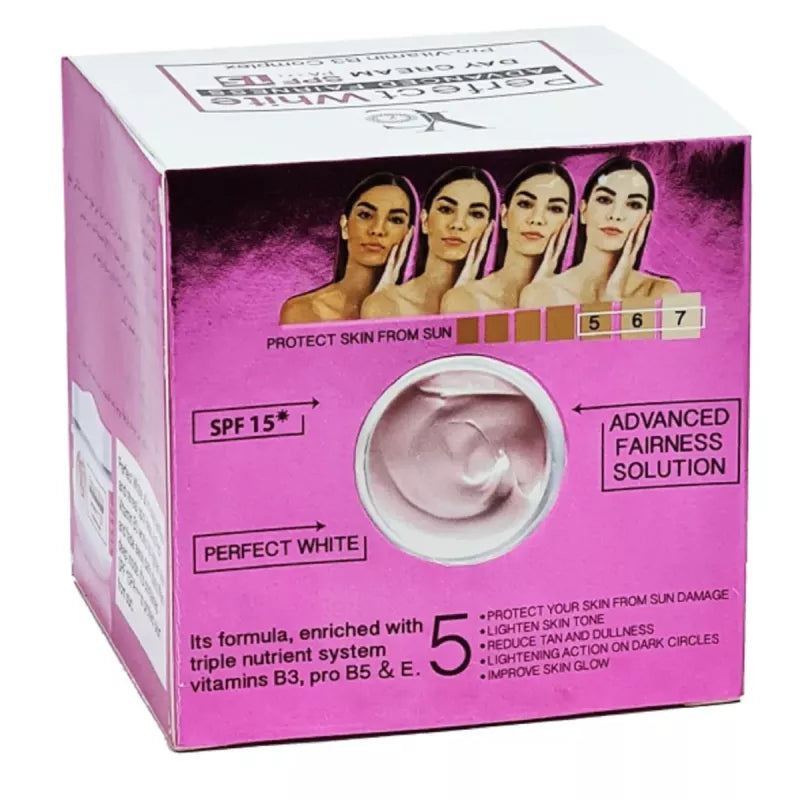 Perfect White Fairness Day Cream with SPF 15 – Brightening & Sun Protection (50g)