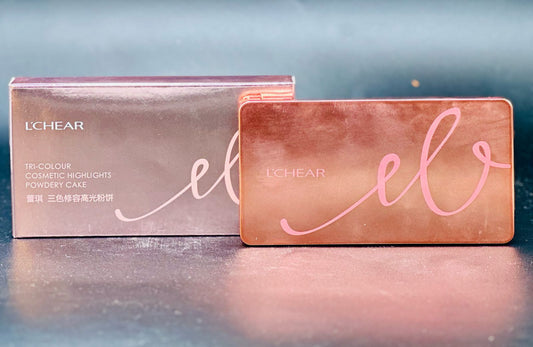 L'CHEAR Tri-Color Highlight & Contour Powder – 3-in-1 Face Sculpting Palette