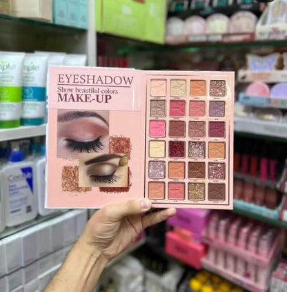 Eyeshadow palette displaying a variety of beautiful colors, perfect for creating stunning makeup looks.